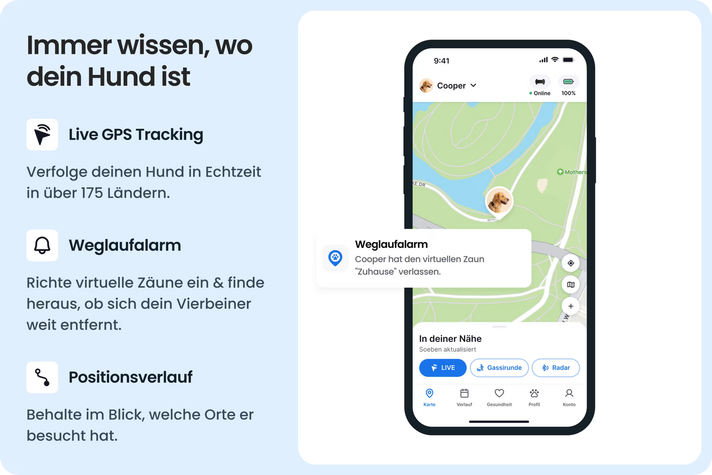 Tractive DOG 6 Tracker für Hunde, Schwarz
